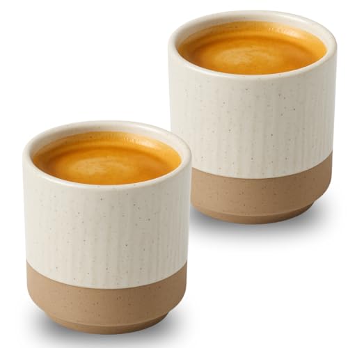 Maxito Espressotassen aus Steingut mit 100 ml im 2er Set für Kaffeeliebhaber - Espresso & Kaffeetassen - Geschenke für Männer
