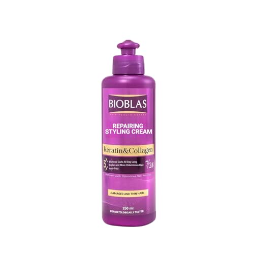 Bioblas Repairing Styling Cream - cheratina e collagene per ricci definiti, volume visibile e cura intensiva - 250 ml
