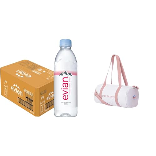Evian(�G�r�A��) �ɓ��� �d�� �~�l�����E�H�[�^�[ �y�b�g�{�g�� 500ml×24�{ & �X�|�[�c�o�b�O (�z���C�g/�s���N�j