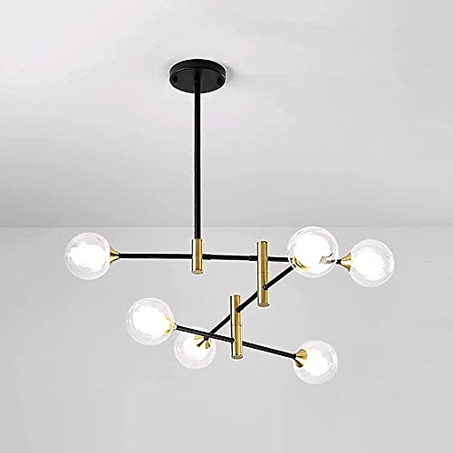 Lustre créatif style light luxury avec corps en fer plaqué brillant G9