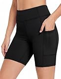 Zaclotre Girls Bike Shorts with Pockets Kids 5' High Waisted Yoga Workout Athletic Running Volleyball Spandex Shorts Black
