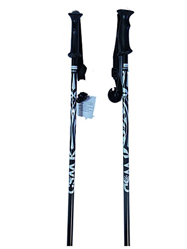 WSD Ski Poles Downhill/Alpine Aluminum Black/Silver Ski Poles Pick Size Pair with Baskets 2018 Model