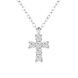 FLUIDABLE Collar de moissanita para mujer, diamantes D VVS1 de 0,2 quilates, plata de ley 925, chapado en rodio, colgantes de cruz, hipoalergénicos, brillantes, regalo de aniversario de cumpleaños