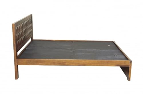 Image of Bed Solid Sheesham Wood for Your Bedroom | Solid Wood King Bed | Dark Walnut Finish, Delivery Condition - DIY