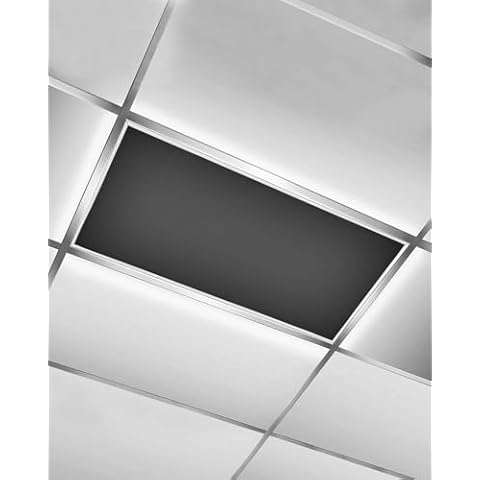 Magnetic Light Cover for Classroom Drop Ceiling,1 Pack 4x2 Ft Fluorescent Light Covers for Office Home Ceiling Light Pure Black Solid Color Lampshade Cover