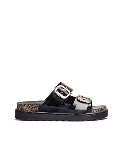 Yokono Sandalias de Plataforma de Mujer de Piel TUNEZ-130 Negro | Zapatos Mujer Primavera-Verano | Piel Vacuna Napa | 4 CM