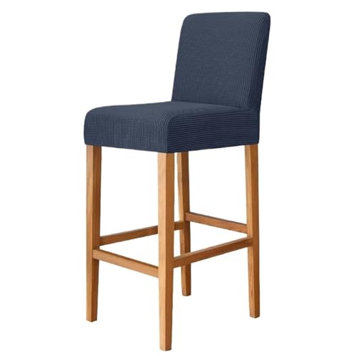 JNTFNE Fundas elásticas para taburetes de bar de terciopelo azul marino, 2 unidades, para comedor y cocina, elegante protector de muebles