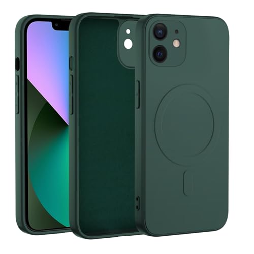 Magnetisch Hülle für iPhone 12 mini, Liquid Silikon Handyhülle mit Magnet iPhone 12 mini, Kratzfeste und Stoßfeste Schut...