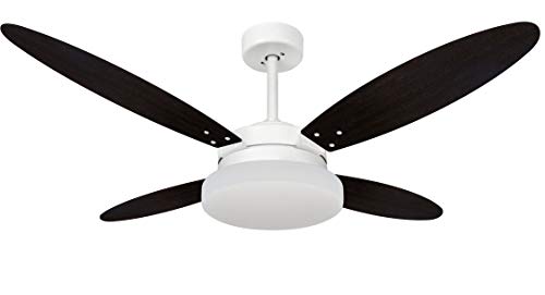 Ventilador De Teto Branco 4 Pás Dupla Face Volare R1 Vr50 Lanai Branco E Tabaco 127v Volare Volare 1