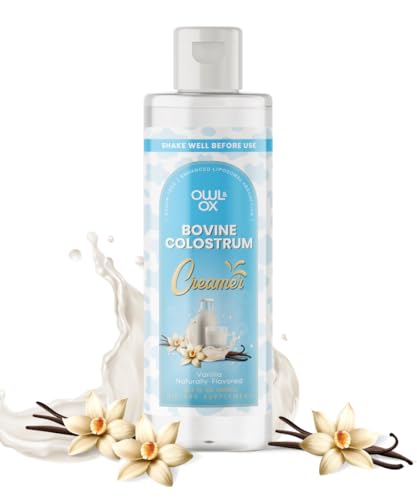 Bovine Colostrum with MCT Oil, Lactoferrin & IgG – Liquid Colostrum Supplement and Keto Coffee Creamer for Gut Health & Immune Support, 30 Servings