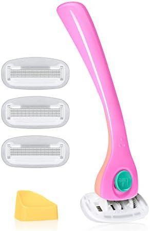 Billie Razors for Women Shave Kit – Women’s Razor + 4 x 5-Blade Razor Refills + Magnetic Holder – Malibu