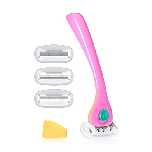 Billie Kit de barbear para mulheres – Navalha feminina + 4 refis de lâmina de 5 lâminas + suporte magnético – Malibu