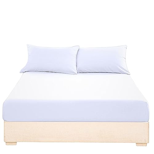 Ev Dekor Extra Deep Fitted Sheet King, White, Deep Pocket Bedsheet 16inch (40 cm) Soft Brushed Microfiber Fabric - Image 3