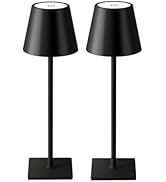 The Cozy Store Set of 2 Cordless LED Table Lamps, Rechargeable & Battery Operated | 3-Color Touch...