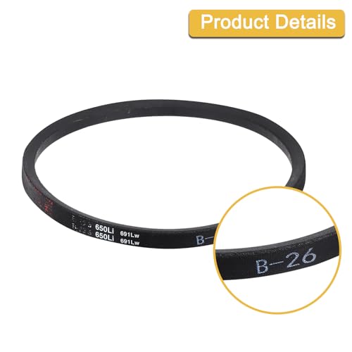 Image of uxcell 3 Pack B26 Classic Wrapped V-Belt, 28 inch Outside Circumference Wrapped Industrial Rubber V-Belt B Profile V-Belt for Industrial Machinery Equipment, Black