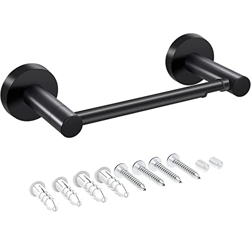 Toilettenpapierhalter, Schwarz Klorollenhalter, Toilettenpapier Halterung, Selbstklebend Klopapierhalter 304 SUS Edelstahl für Küche und Badzimmer Toilette (Runden) Cover