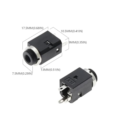 Conector hembra estéreo 3.5 vertical PJ-341 con tuerca para solucionar fallos de audio 5