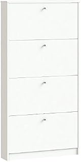 Tvilum Bright 4 Drawer Shoe Cabinet, White