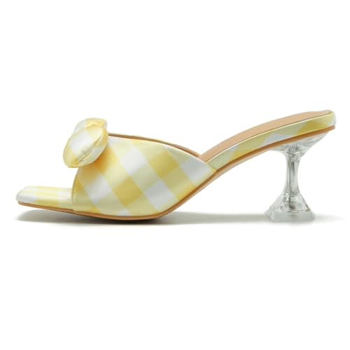 LIURUIJIA Bow Tie kitten heel sandals for women Mule Sandals Slingback Square Open Toe Low Wedding Heels Backless Slip On Slide Summer Cute Wedding Bridal Sandals Shoes2