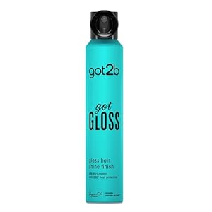 got2b gotGLOSS hair spray finish for glossy and glass-like hair, frizz control and heat protection for sleek hair 200ml