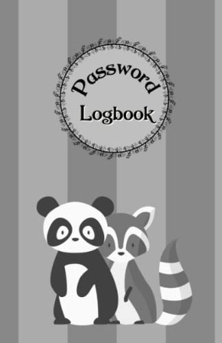 Cute Raccoon & Panda Friends Internet Password Logbook: Password Book With Tabs (Small and Alphabetical)