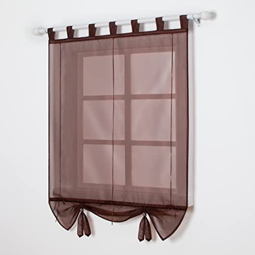 SIMPVALE Rideaux Romain Interieur de Fenetre Voile Rideau de Cuisine Salon Hauteur 155cm Cafe Largeur 60cm Cover