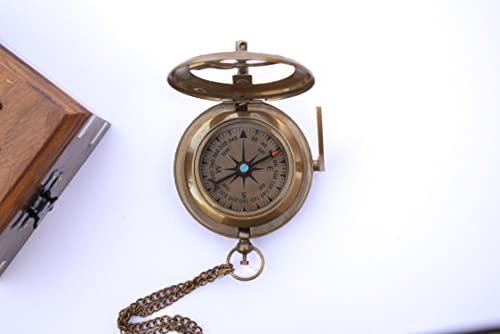 Brújula de sundial personalizada para hijo con estuche | Regalo único para hijo, de papá a hijo, de mamá a hijo, regalo para nieto | Brújula de bolsillo con grabado inspirador (estuche de madera) miniatura 3