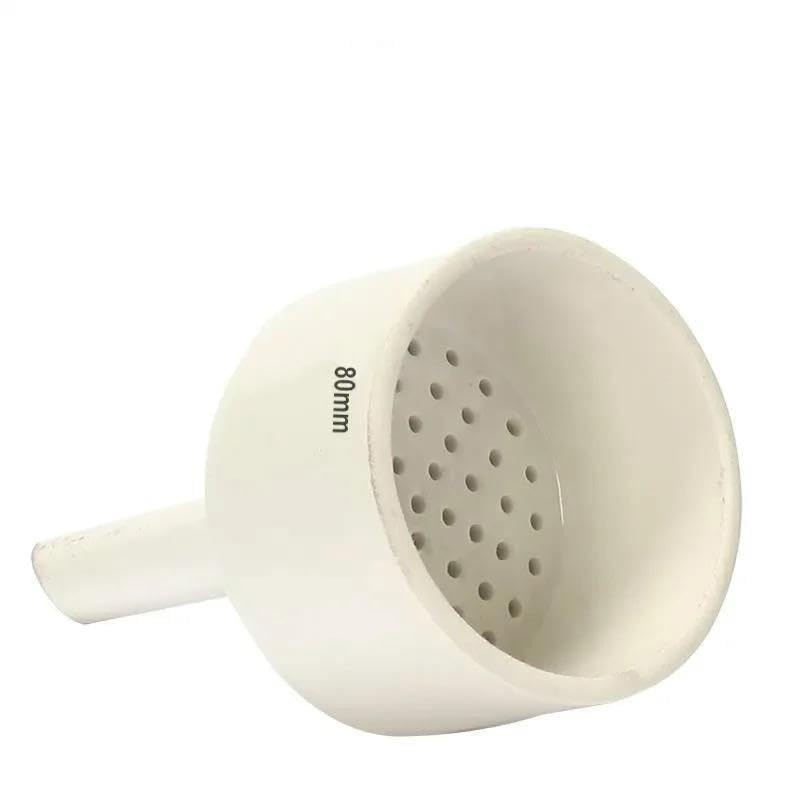 Embudo de porcelana de 80 mm, embudo de filtración al vacío de cerámica