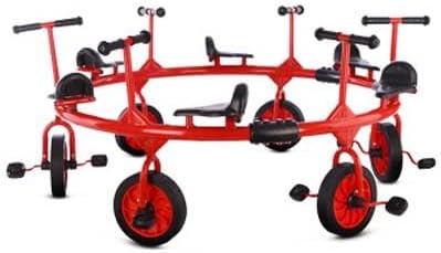 Triciclo para niños Triciclo para niños a partir de 3 años, patio de recreo preescolar, triciclo tándem para niños, equipo de juego al aire libre,