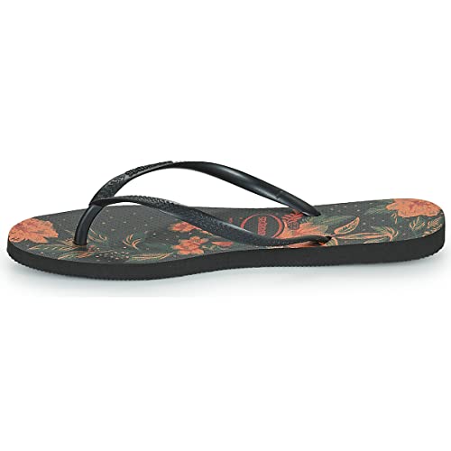 Chinelo Slim Organic, Havaianas, Feminino, Preto/Cinza Dark/Cinza Dark, 41/42