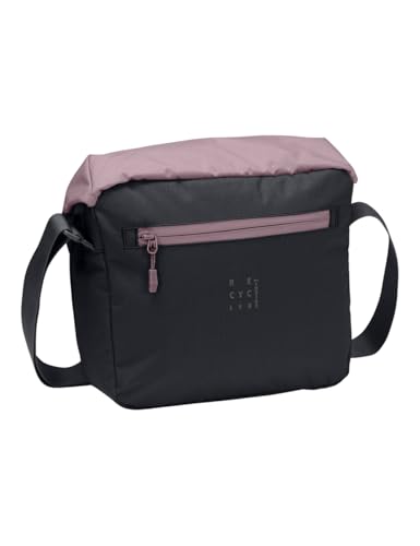 VAUDE Umhängetasche ROM S III - hochwertige Messenger Bag Herren & Damen aus recyceltem PET, wasserabweisende Schultertasche mit Notebook-Fach - black/purple ash, Mittelgroße