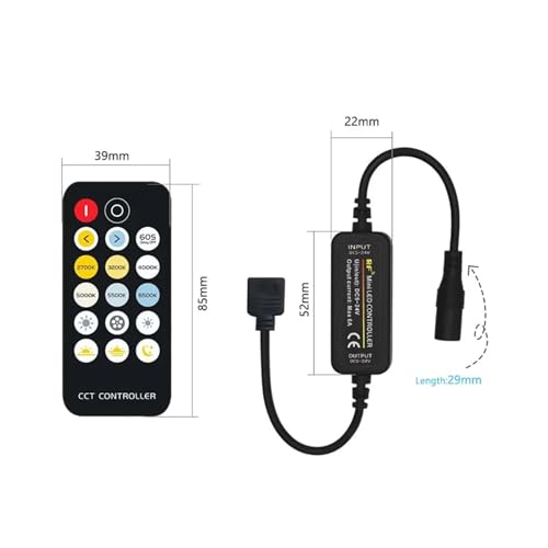 Contrôleur LED réglage teinte lumineuse télécommande pour bandeaux 24V