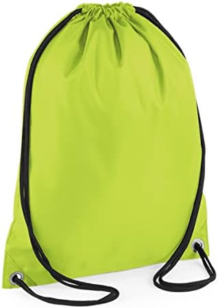 BagBase Budget Water Resistant Gymsac BG5 - Adult Training Fitness Sports Bag - Lime Green image 4