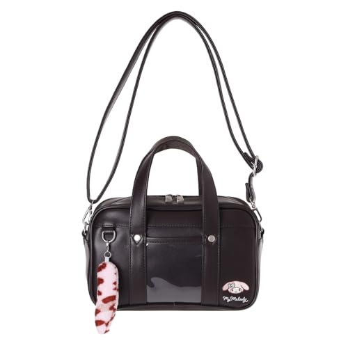 [Sanrio] サンリオキャラクターズ スクバ 風 2WAYショルダーバッグ, PVC, 14×23.5×10.5cm (マイメロディ/ブラウン)