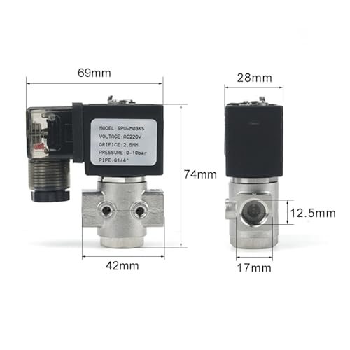 Électrovanne G1/4 normalement ouverte électrovanne inox 12V DC DN8 - 3