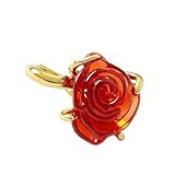 WEIMU Roségold encantos tapón 925 plata para pulsera con goma clip tapón encantos para cuentas encanto pulsera colgante espaciador (Rote Blumen)