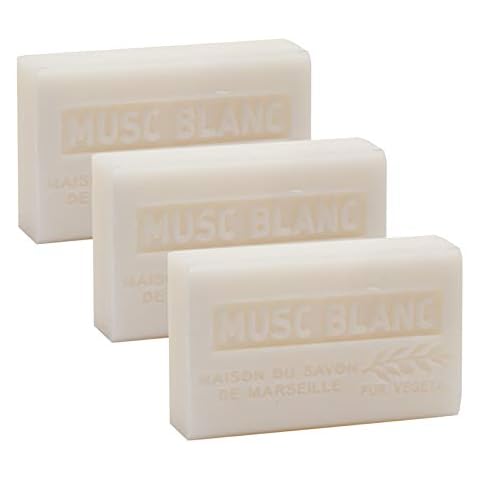 French Soap Set of 3 x 125g - White Musk, Shea Butter, Savon de Marseille Cover