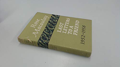Letters to a Friend 1950-1952 B0007DLM98 Book Cover