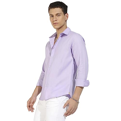 Image of CAHOOT Men's Button Up Regular Fit Shirt for Casual Wear | Regular Sleeve | Spread Collar | Button Closure | Shirts Crafted with Comfort Fit for Everyday Wear