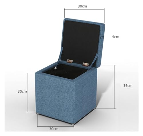 Tabouret de rangement robuste en coton et lin de qualité supérieure - 4