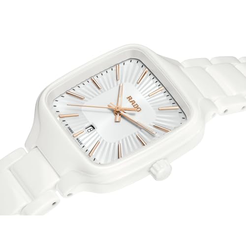 Rado True Square Ladies, White Dial with Gold Index and Date Display and Swiss Automatic Movement2