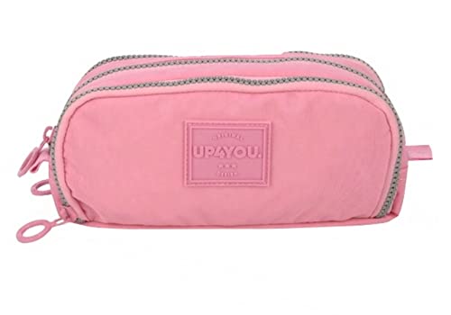 Kit Mochila Escolar Rodinhas Feminina Menina Juvenil Infantil Crinkle Rosa Chaveiro Lancheira Dupla