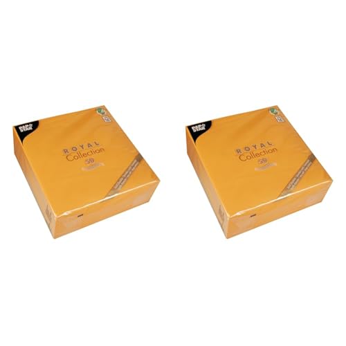 Papstar, 50 Servietten ROYAL Collection 1/4-Falz 40 cm x 40 cm orange, #82219 (Packung mit 2)