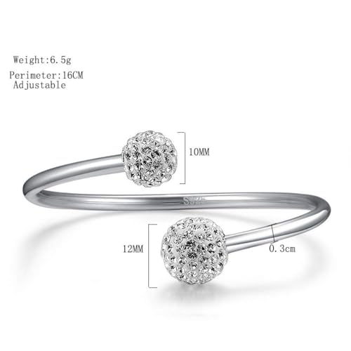 Bangle ajustable QYYZTHX con big rhinestone geométrico para mujer 2
