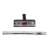 QVIBRKQQZ Verlängerungsrohr 35 mm Staubsauger Verstellbarer Stabgriff mit Teppichbürste und Bodendüse Edelstahl