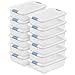 Sterilite 1496 32-Quart Clear Latching Stacking Storage Box, 12 Pack
