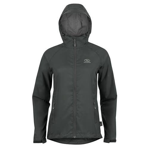 Highlander Wasserdichte Jacke für Damen, Stow & Go Packaway Jacke, ultimativer wasserdichter Schutz, leicht und atmungsaktiv, perfekt für Alltag und Outdoor-Abenteuer, grau, 38