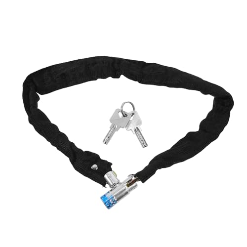 POPETPOP Bike Lock 80cm Chain Lock Key Braided Stainless Steel Waterproof Canvas Coating for Theft Protection Random