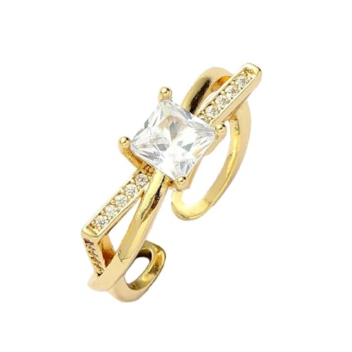 Image of SALTY Anti Tarnish Forever Radiance Gold Finger Ring for Women | Adjustable Fancy Jewellery Design | Fashion Accessories for Girls | Minimal Jewelry | Marriage, Birthday | Gift for Valentine Day