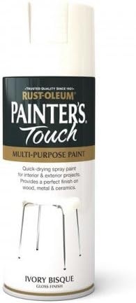 Painter's Touch Rust-Oleum Multi-Purpose Aerosol Spray Paint 400ml Off White Ivory Bisque Gloss (1 Pack)